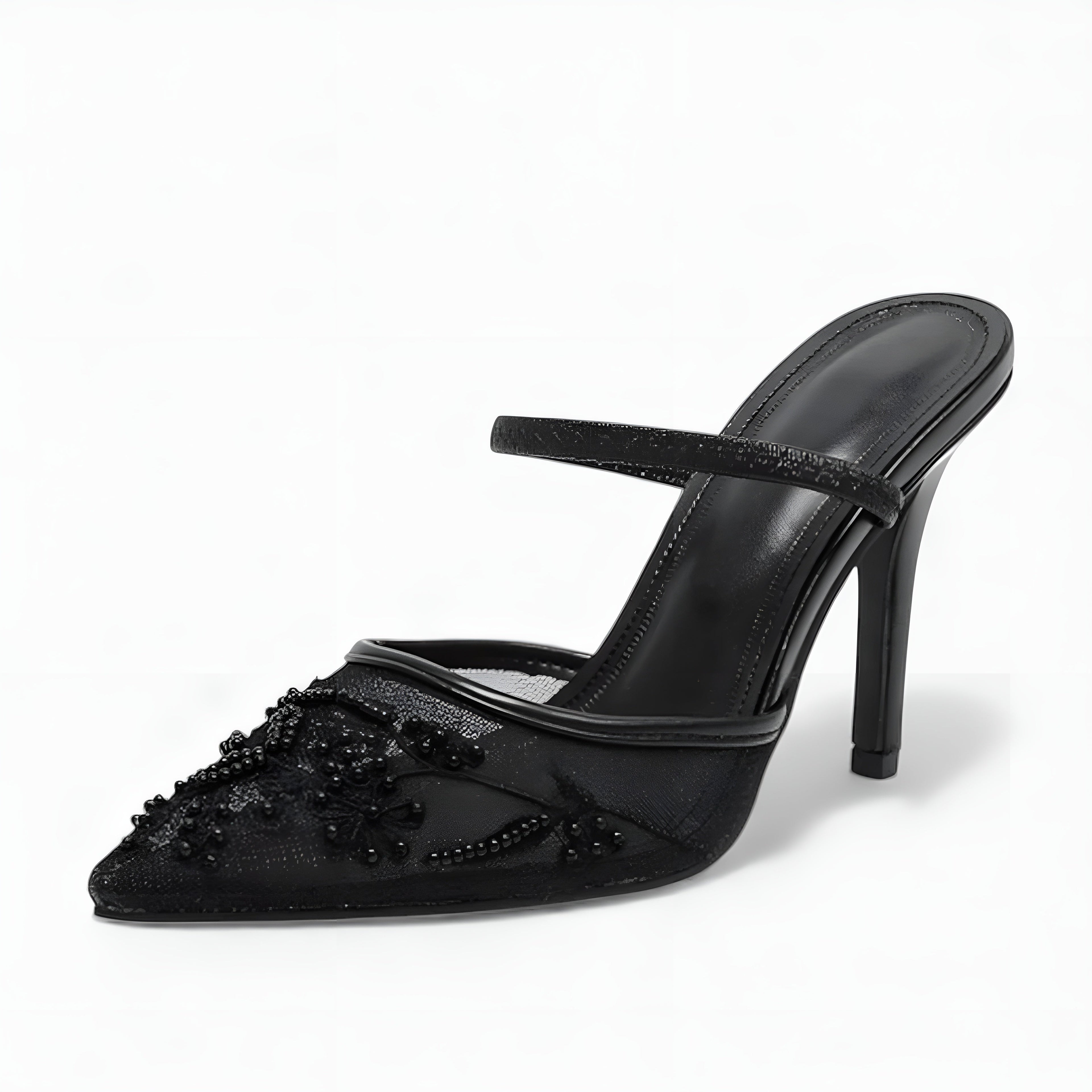 Women's Mesh Floral Print Slingback Heels