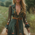 Dames Bohemian Maxi Jurk met Bloemenprint