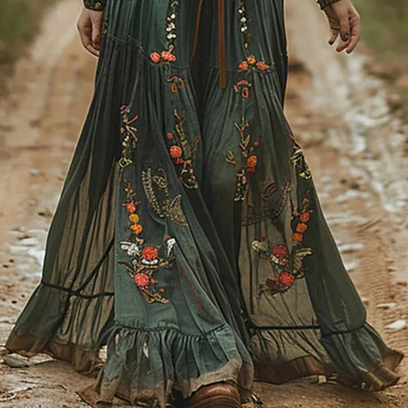 Dames Bohemian Maxi Jurk met Bloemenprint