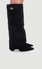 Dames Suède Boots met Gouden Details