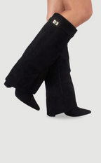 Dames Suède Boots met Gouden Details
