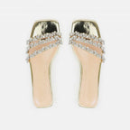 Dames Platte Sandalen met Strass Details