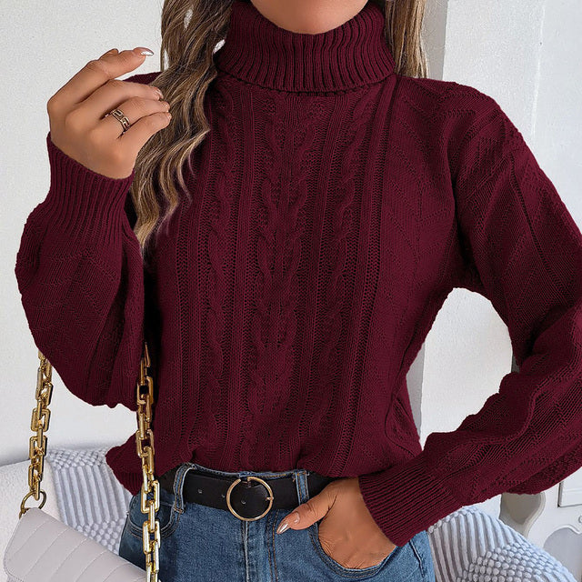 Akira Trui | Dames Winter Gebreide Coltrui met Kabelpatroon