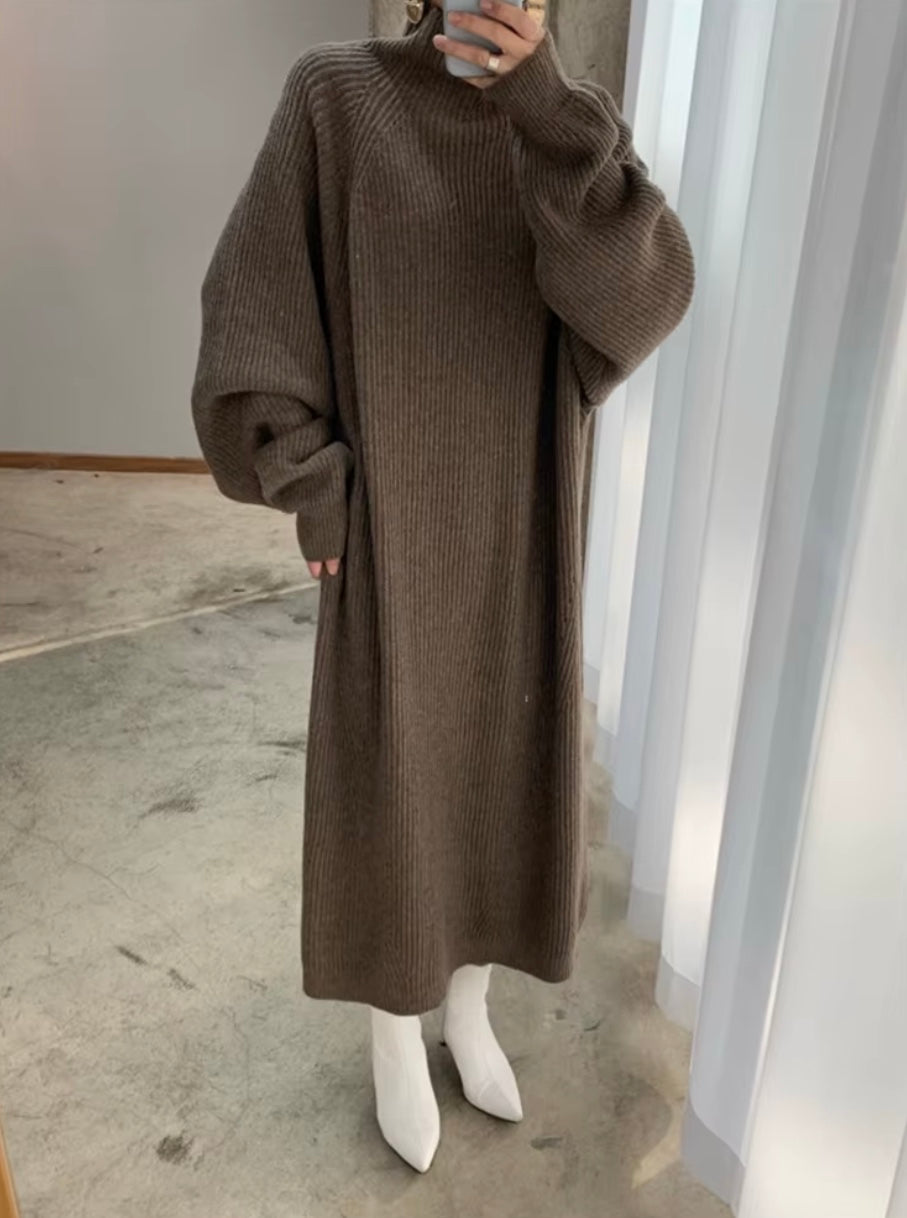 Ysobel Jurk | Herfst Lange Gebreide Maxi Jumper Jurk