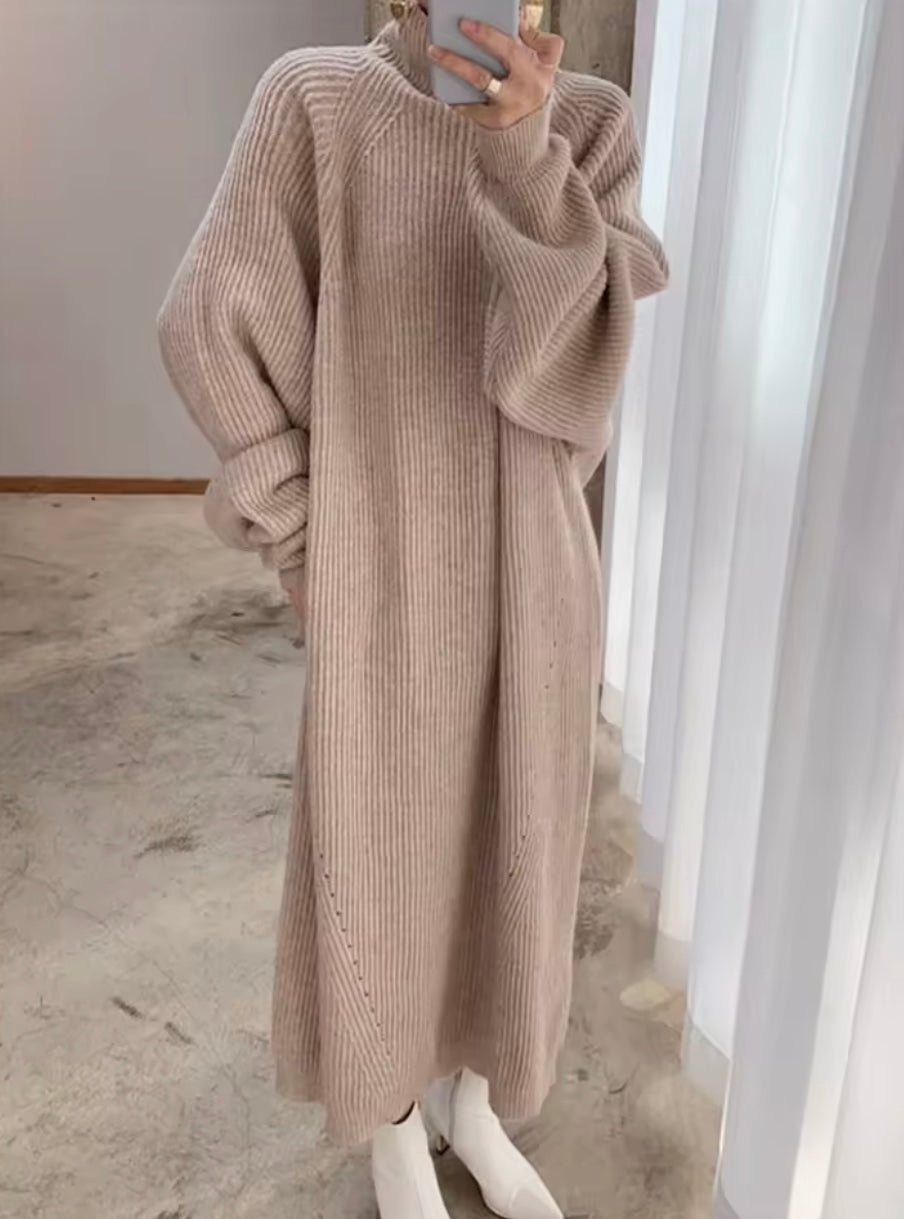 Ysobel Jurk | Herfst Lange Gebreide Maxi Jumper Jurk