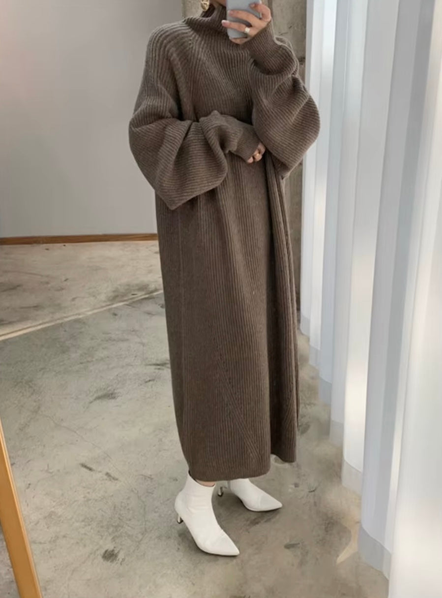 Ysobel Jurk | Herfst Lange Gebreide Maxi Jumper Jurk