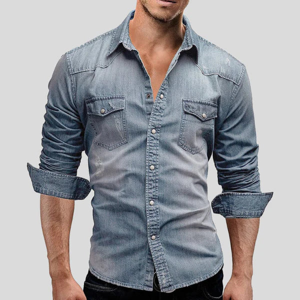 Heren Slim Fit Denim Overshirt Montarello