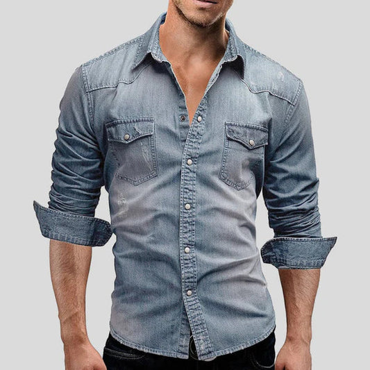 Heren Slim Fit Denim Overshirt Montarello