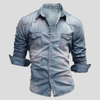 Heren Slim Fit Denim Overshirt Montarello