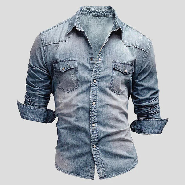 Heren Slim Fit Denim Overshirt Montarello