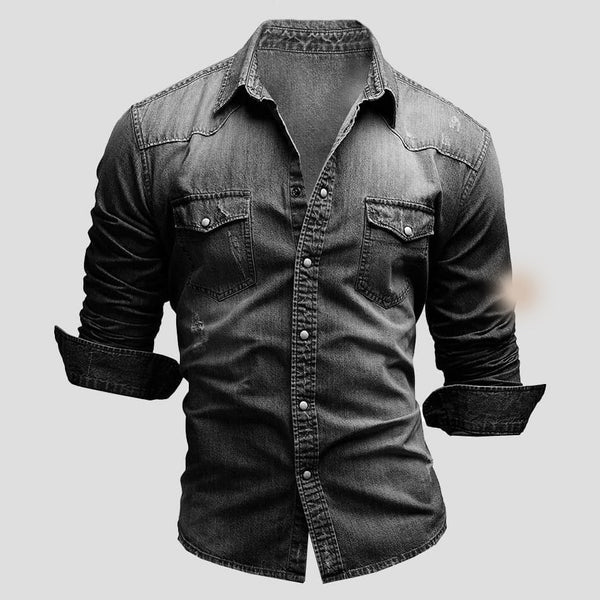 Heren Slim Fit Denim Overshirt Montarello