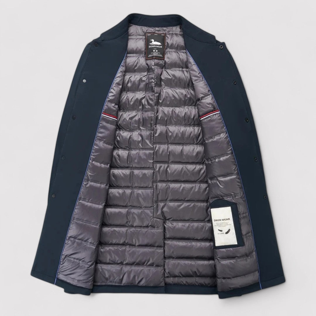 Hiddebert Heren Mantel | Lange mantel met Knoopsluiting