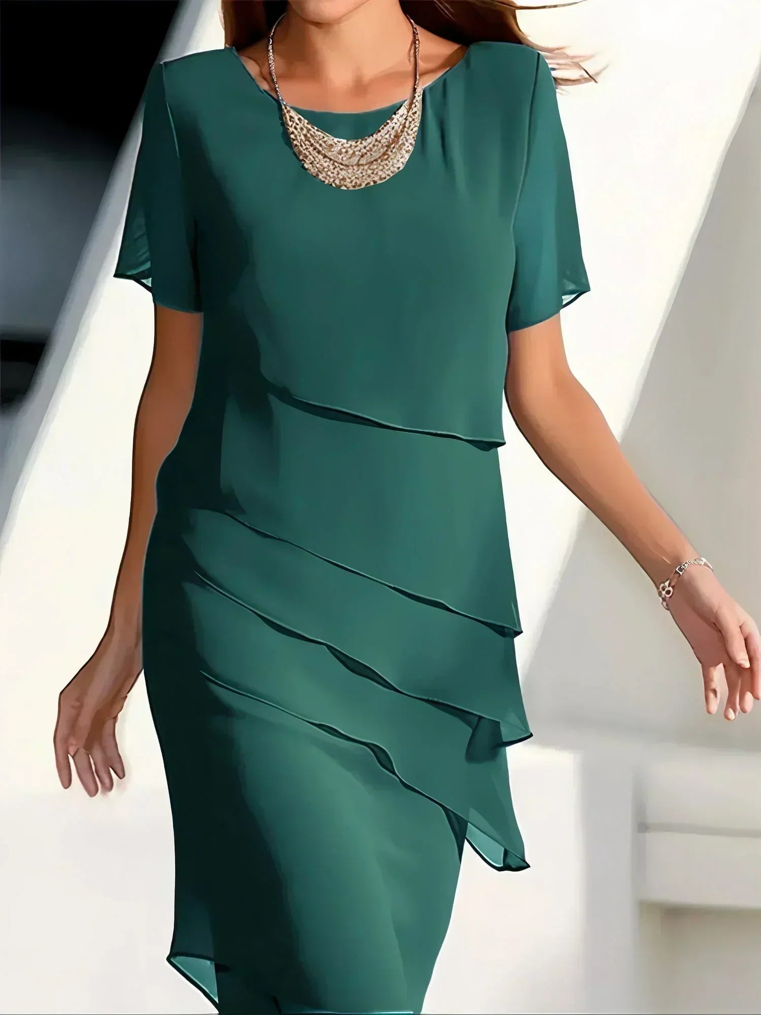 Dames Luxe Midi Jurk Tijdloos
