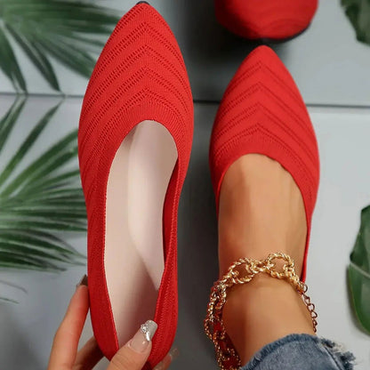 Reese Schoenen | Puntige gebreide balletflat