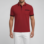 Heren Slim Fit Polo met Borstzak Montarello