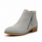 Dames Suède Enkelboots Met Ritssluiting
