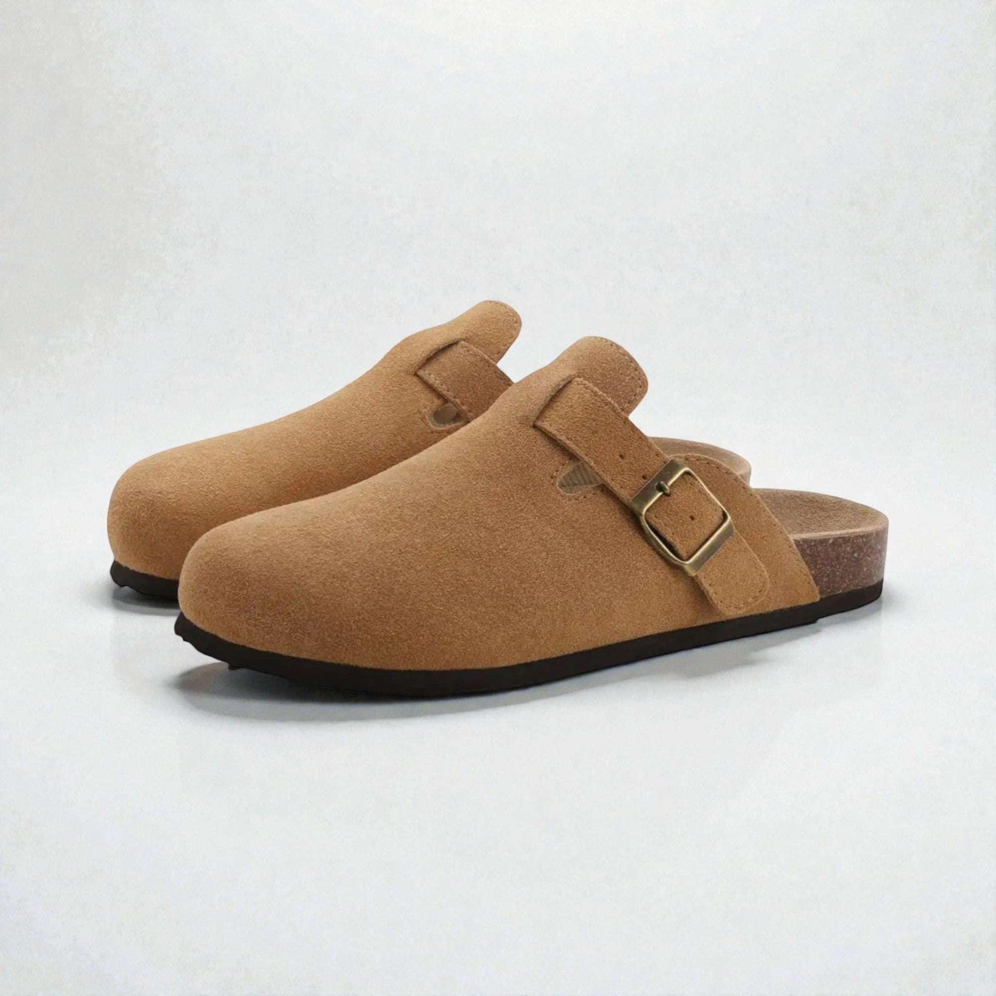 Heren Suède Mules met Gesp