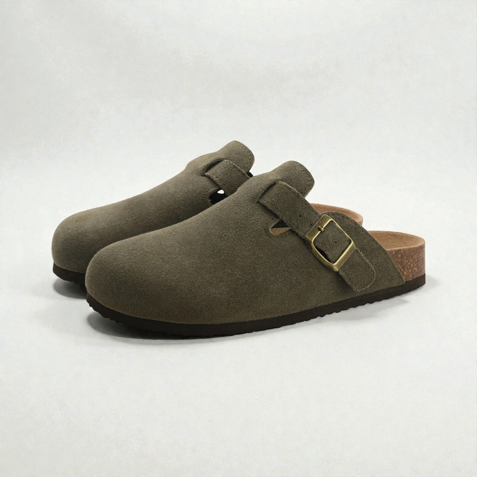 Heren Suède Mules met Gesp