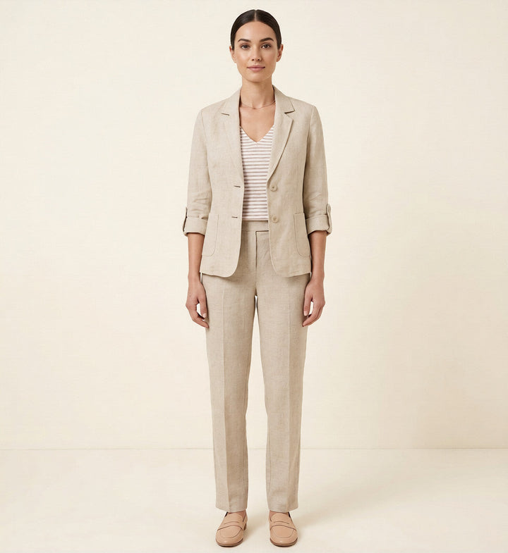 Dames Linnen Blazer Lichtgewicht Zomerstijl