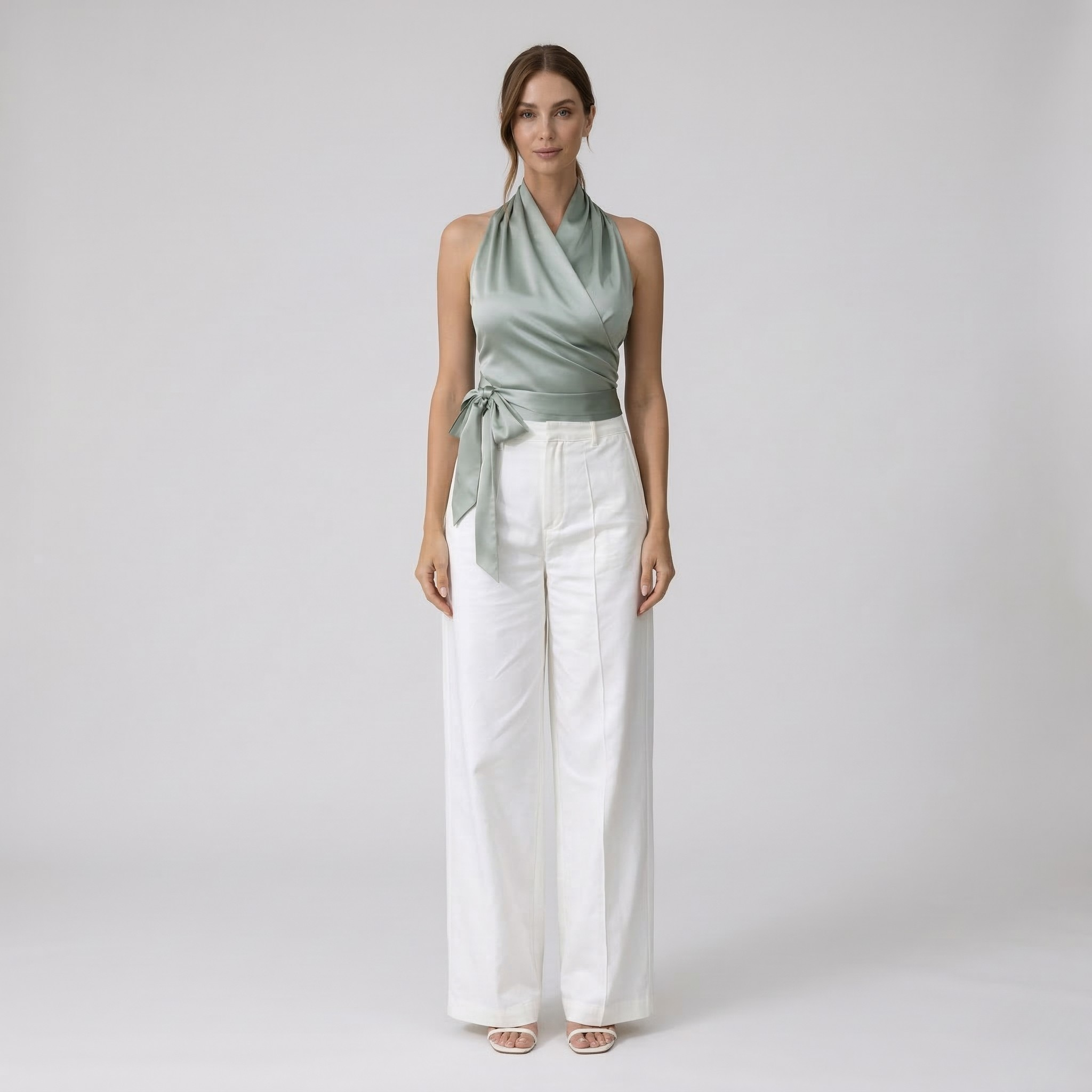 Dames Halter Top Met Ceintuur