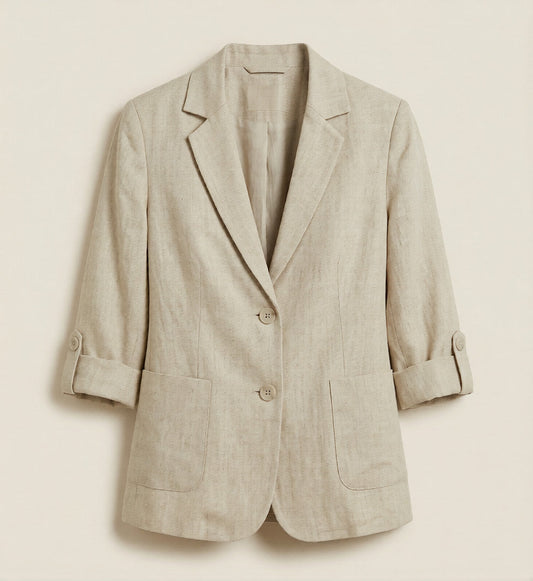 Dames Linnen Blazer Lichtgewicht Zomerstijl
