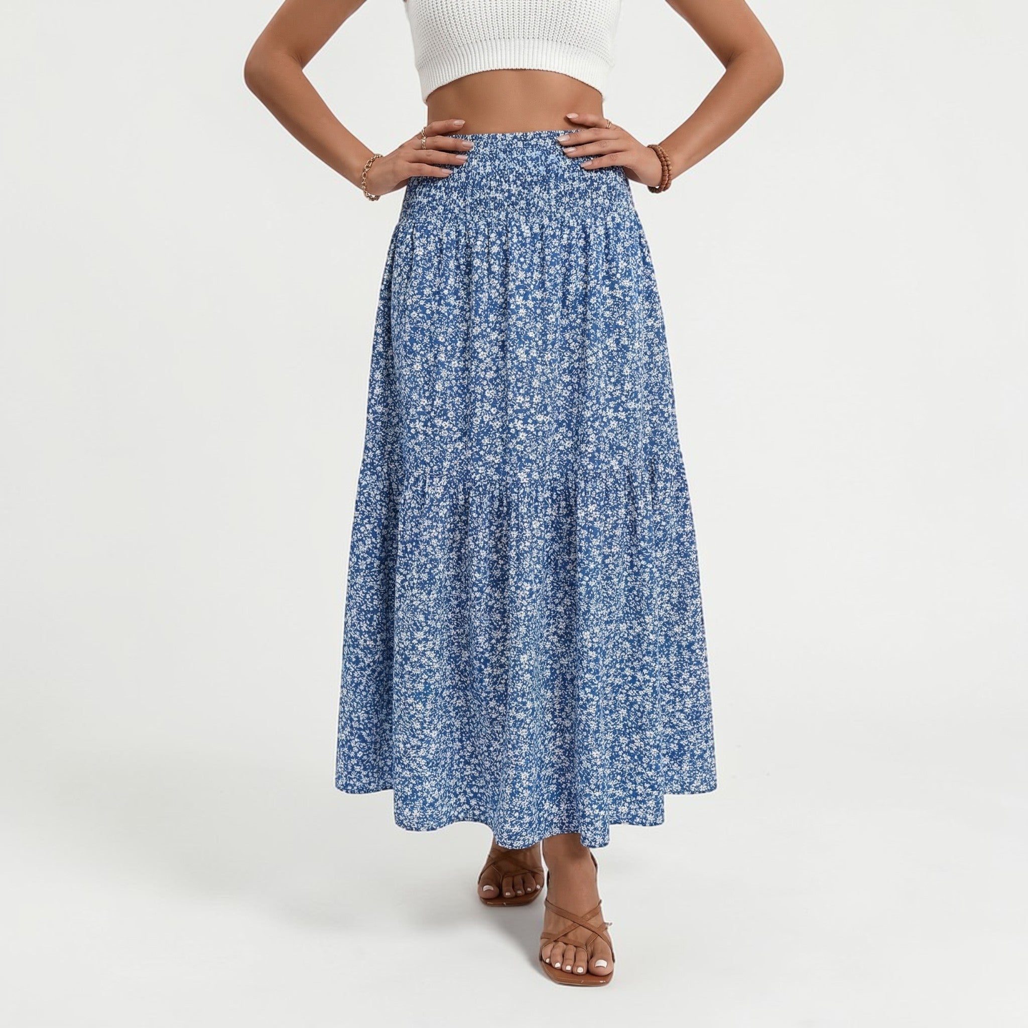 Dames Midi Rok met Bloemenprint Montarello