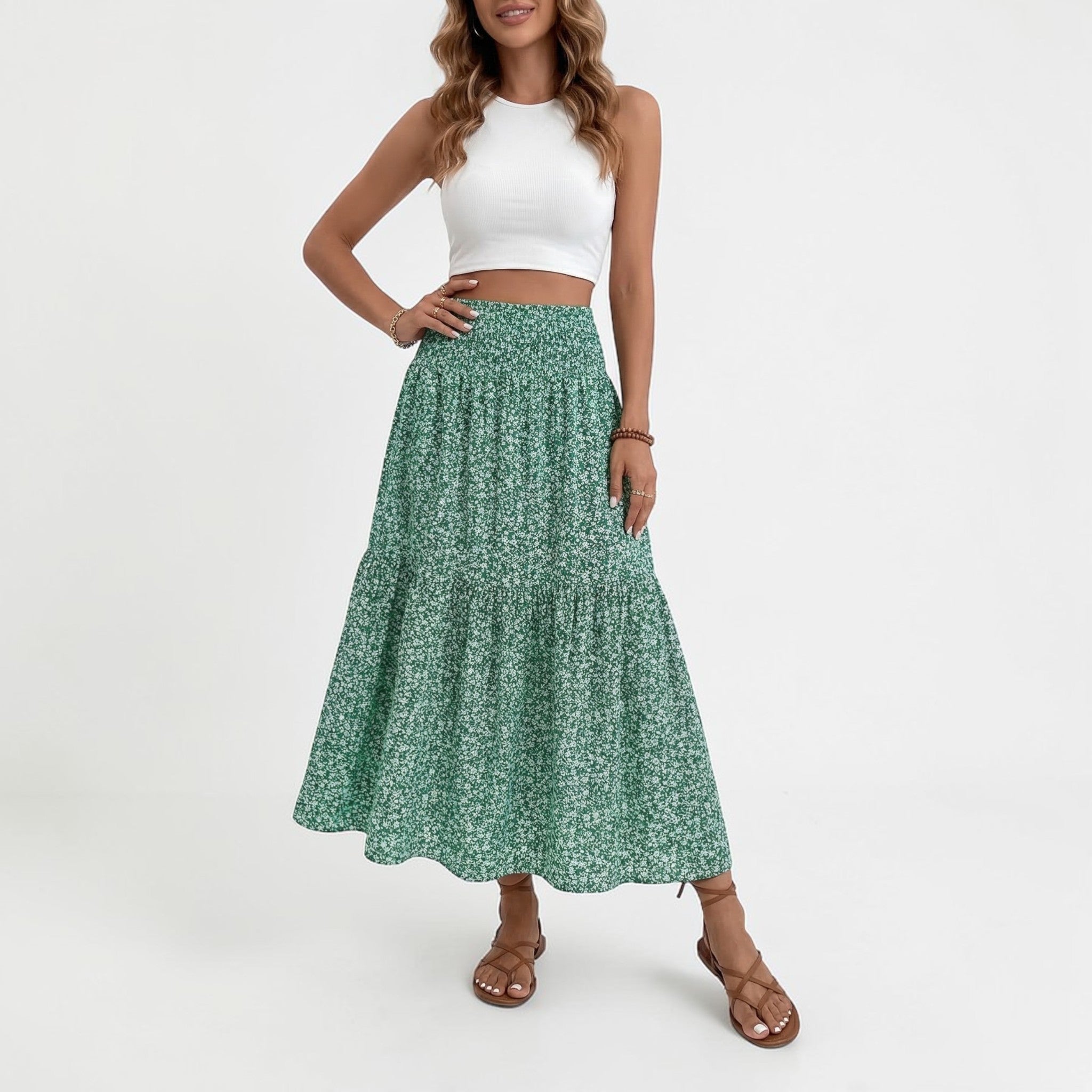 Dames Midi Rok met Bloemenprint Montarello