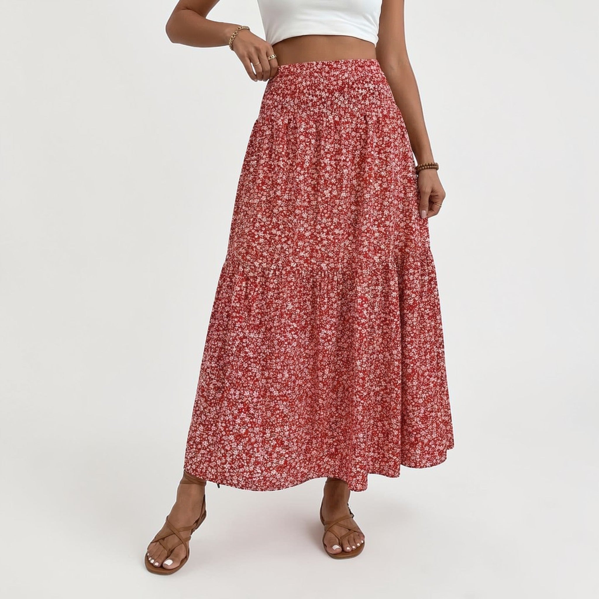 Dames Midi Rok met Bloemenprint Montarello