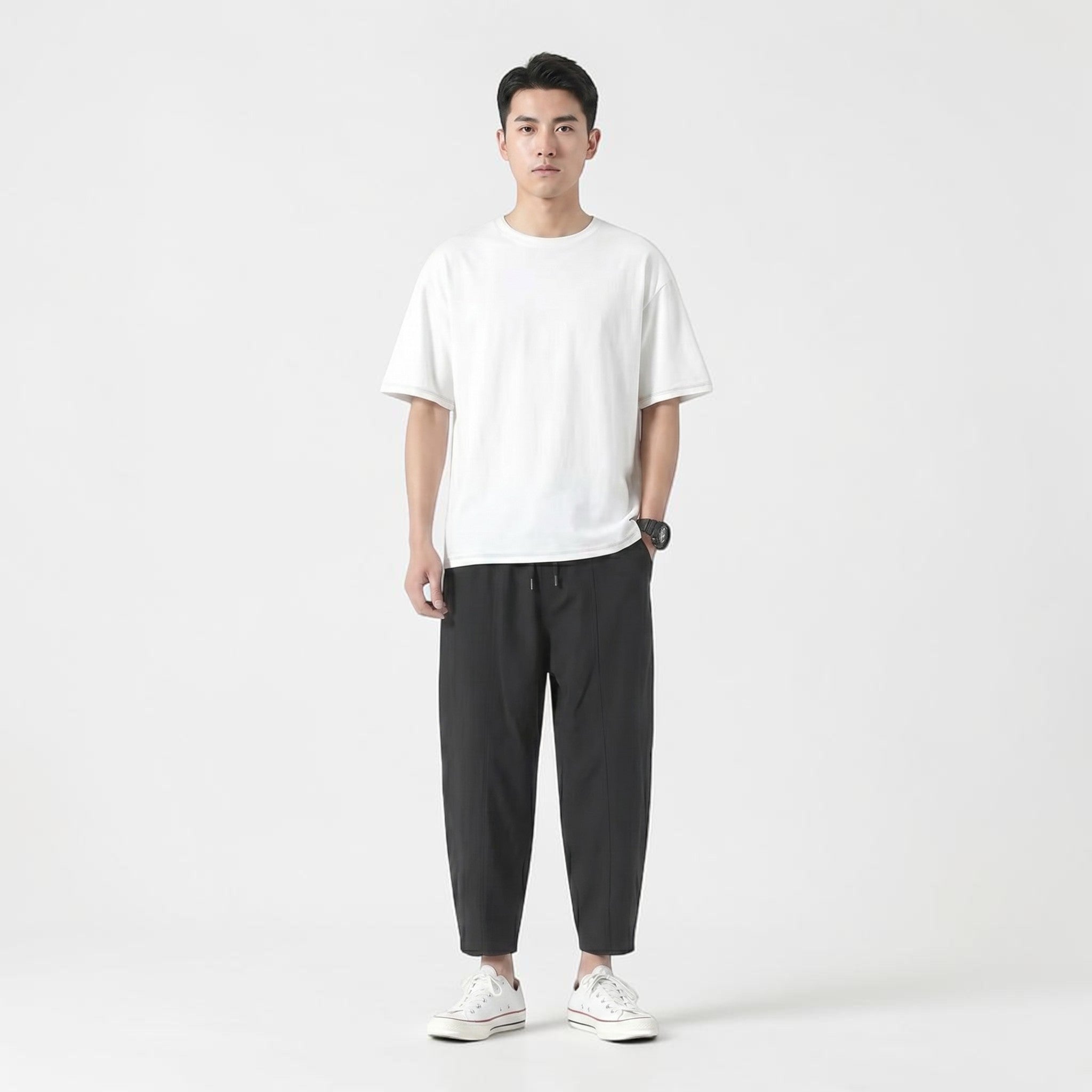Heren Cropped Tapered Broek Montarello