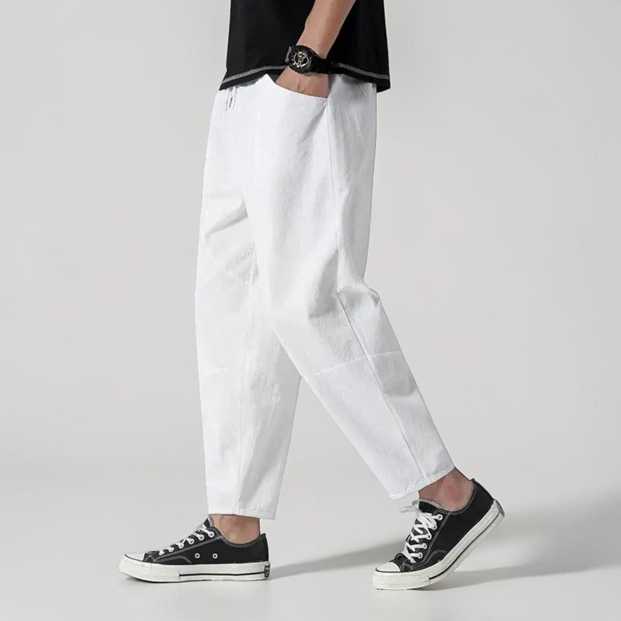 Heren Cropped Tapered Broek Montarello