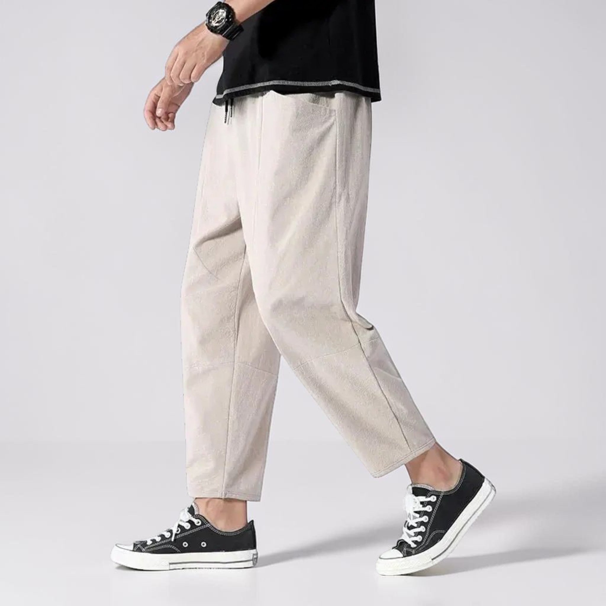 Heren Cropped Tapered Broek Montarello