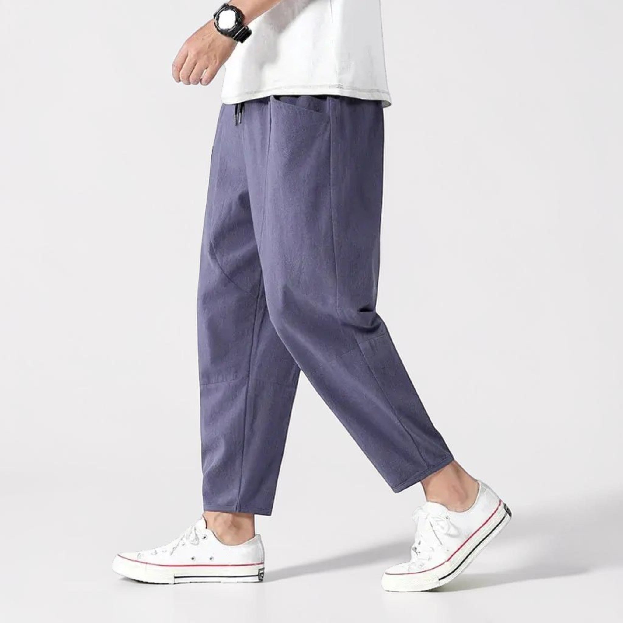 Heren Cropped Tapered Broek Montarello
