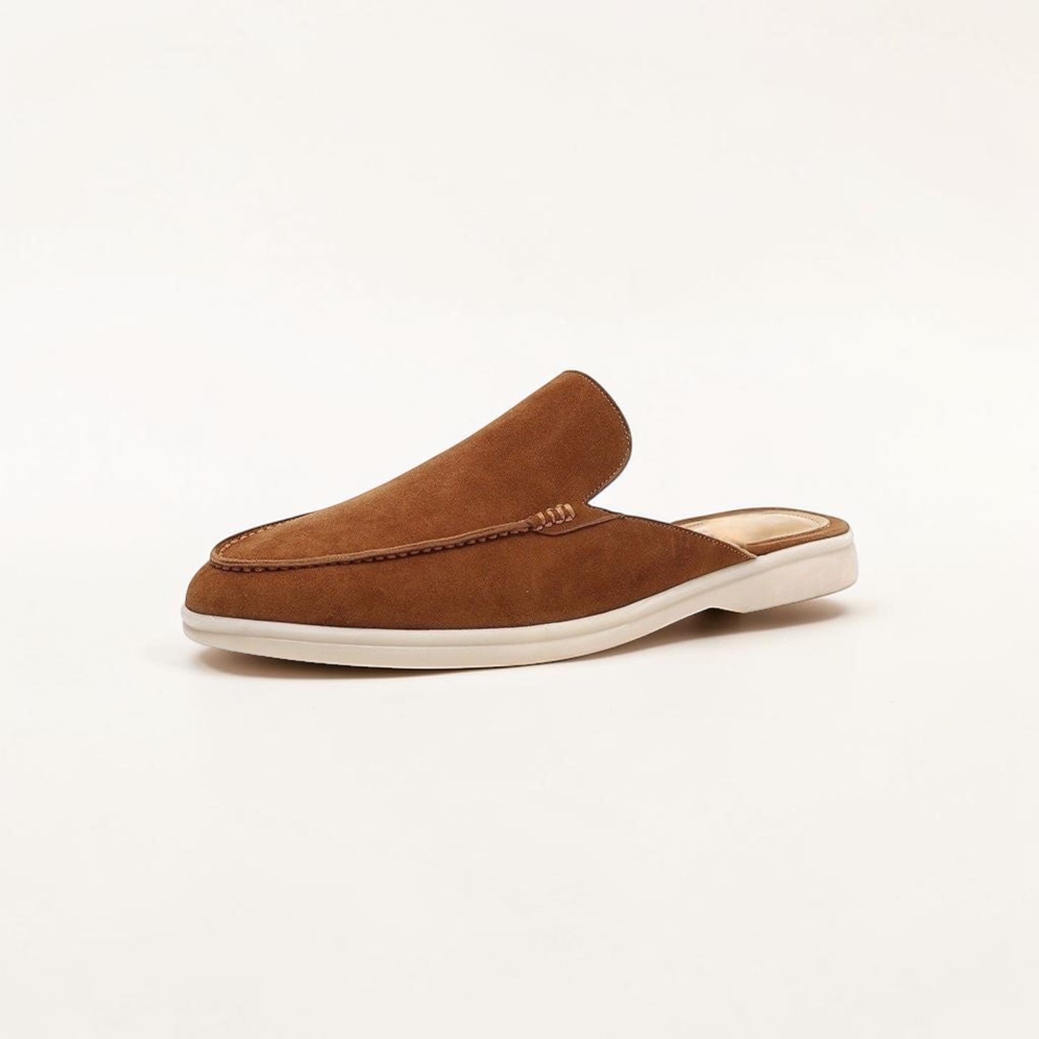 Heren Suède Instap Loafers Open Hiel