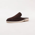 Heren Suède Instap Loafers Open Hiel