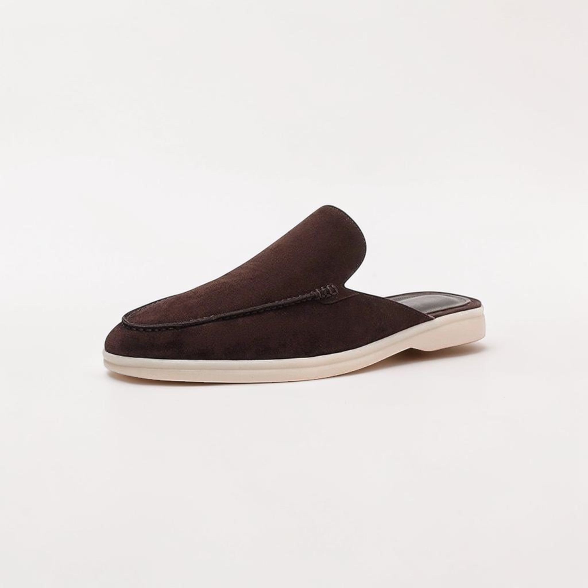 Heren Suède Instap Loafers Open Hiel