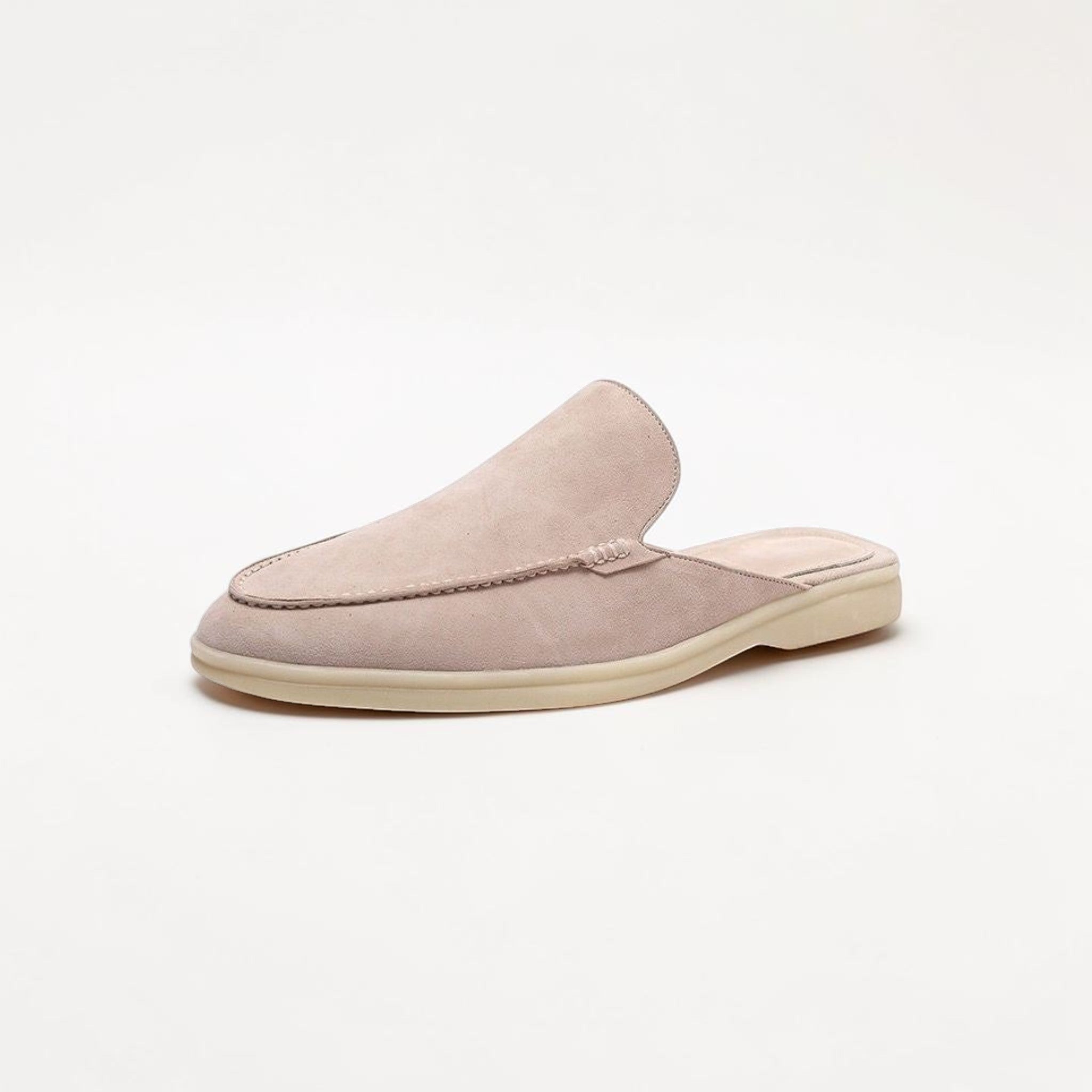 Heren Suède Instap Loafers Open Hiel