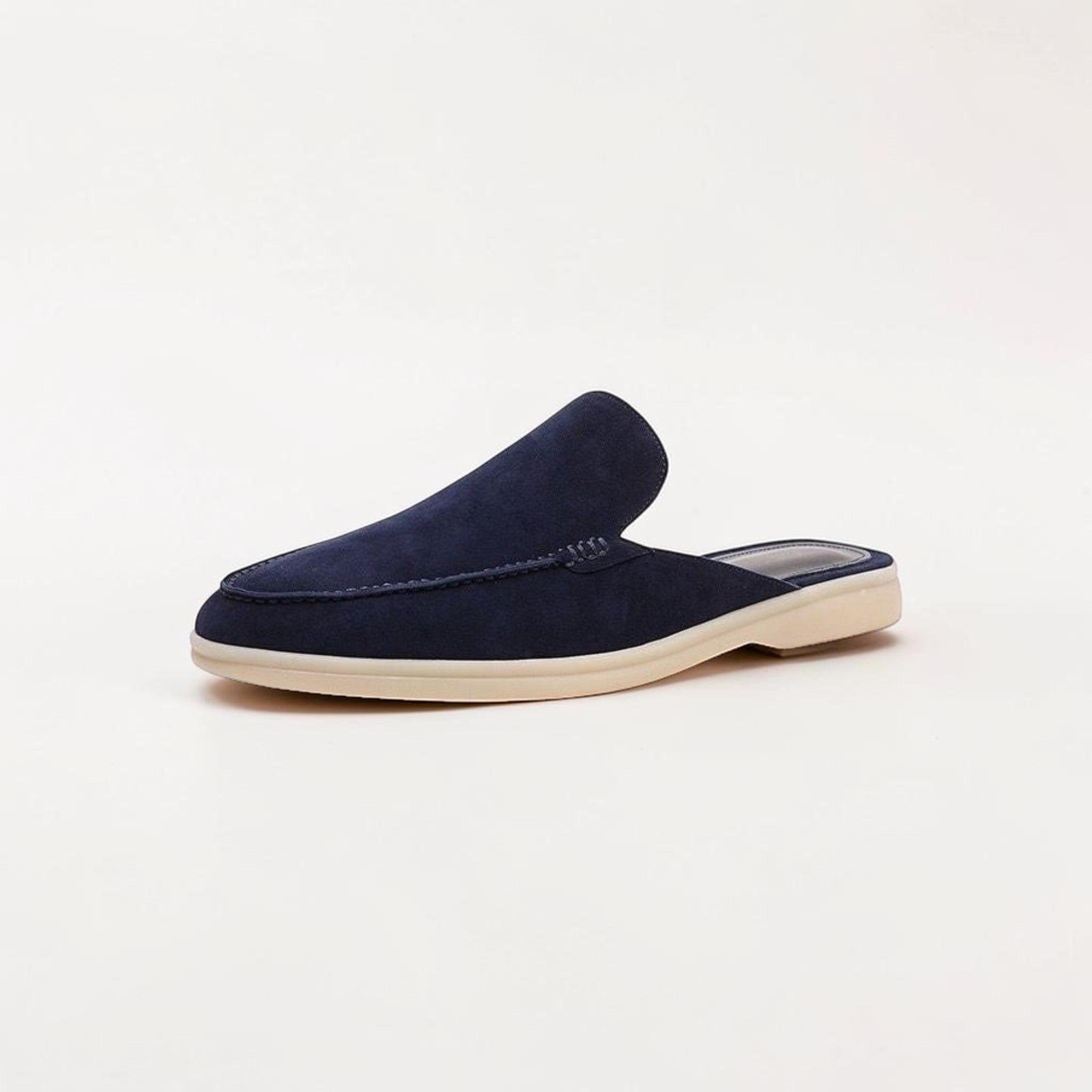 Heren Suède Instap Loafers Open Hiel