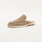 Heren Suède Instap Loafers Open Hiel