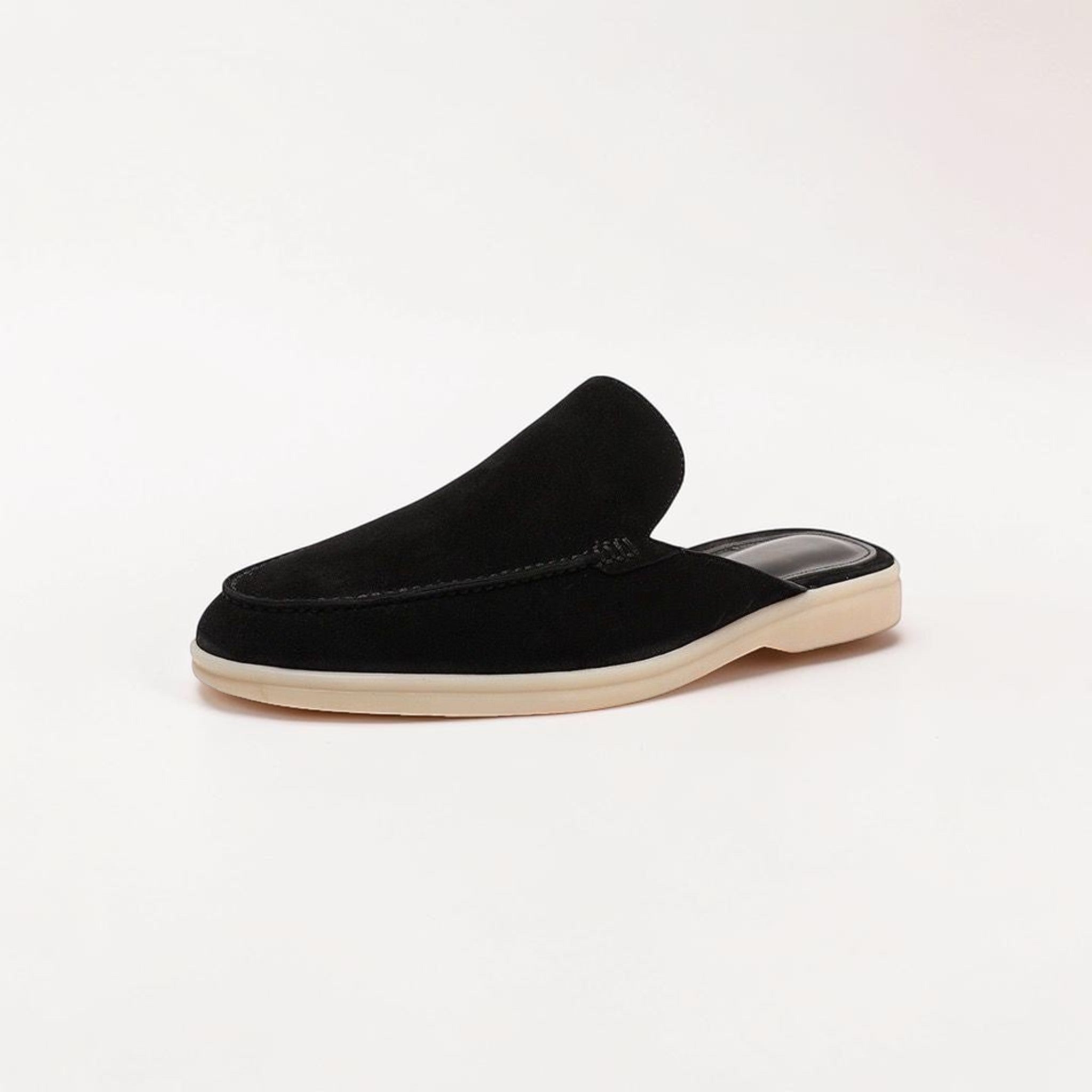 Heren Suède Instap Loafers Open Hiel