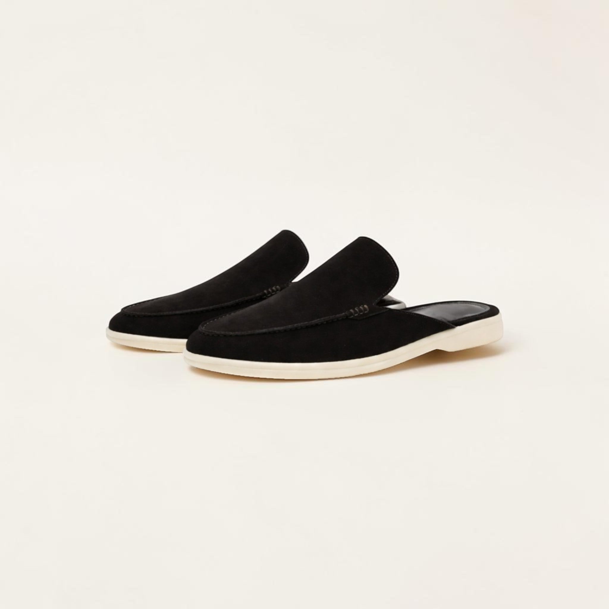 Heren Suède Instap Loafers Open Hiel