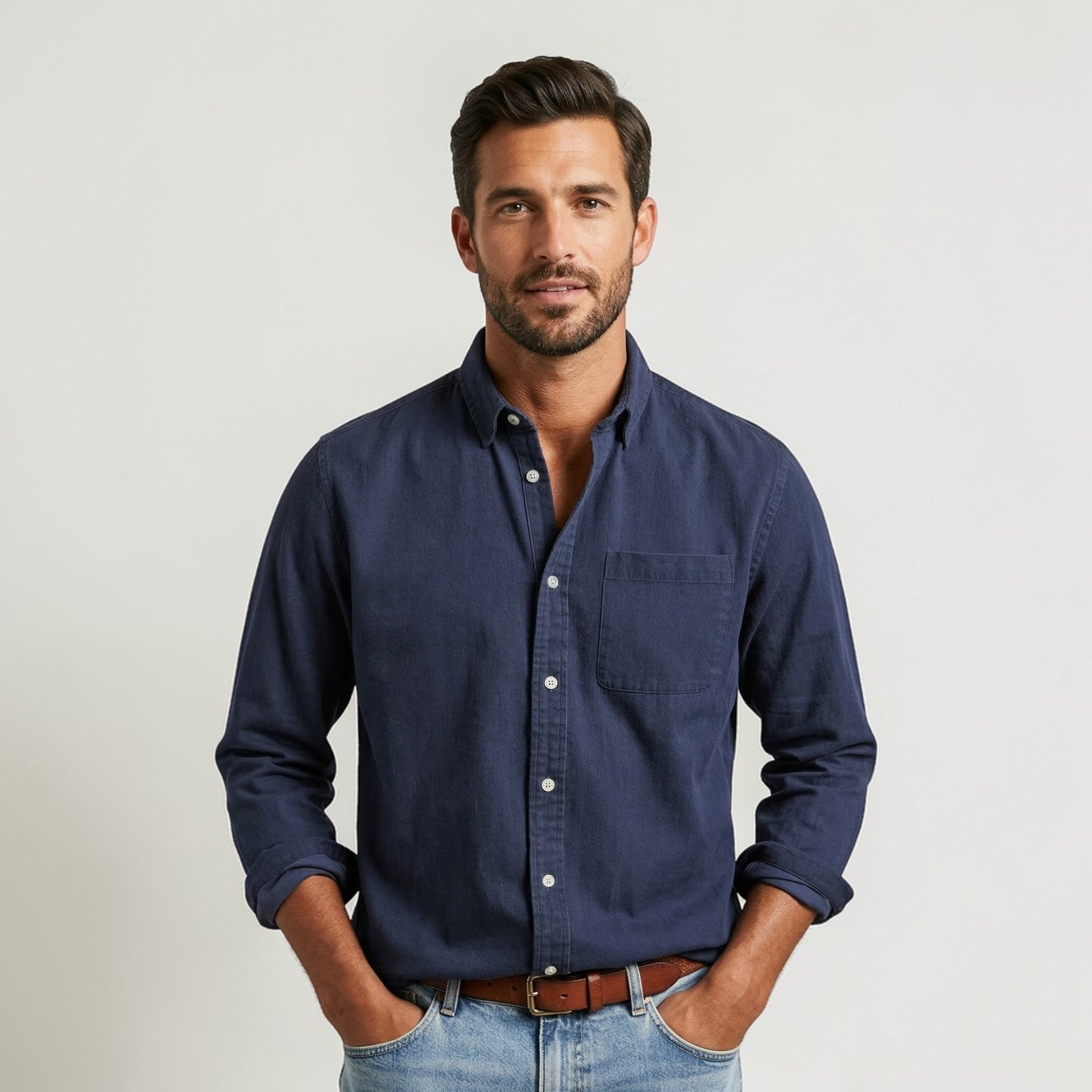 Heren Klassiek Casual Overhemd Modern Fit Montarello