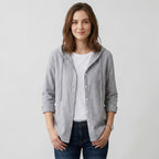 Dames Capuchon Blouse Met Knopen