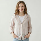 Dames Capuchon Blouse Met Knopen