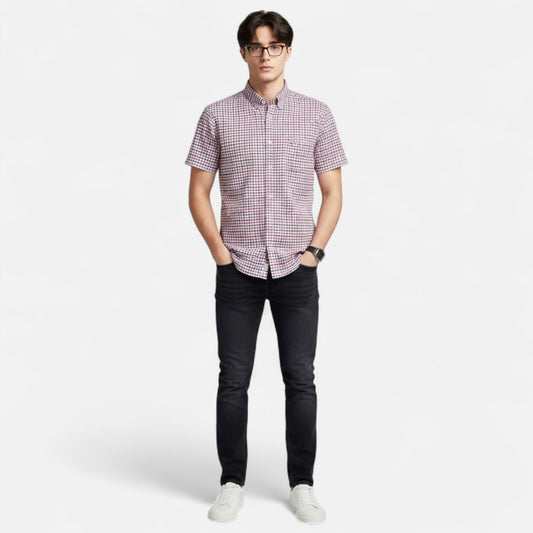 Heren Oxford Overhemd met Korte Mouwen Montarello