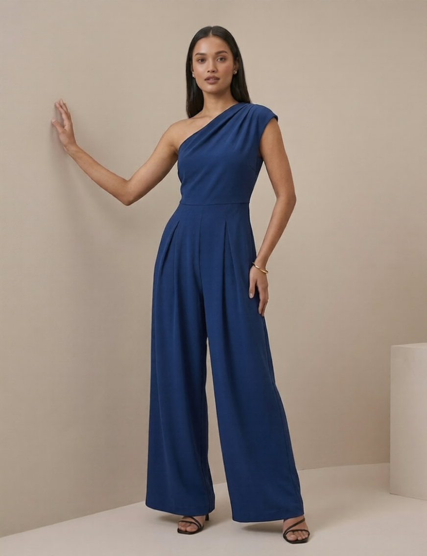Dames One Shoulder Jumpsuit Elegante Stijl
