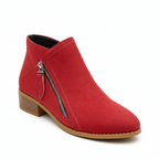 Dames Suède Enkelboots Met Ritssluiting