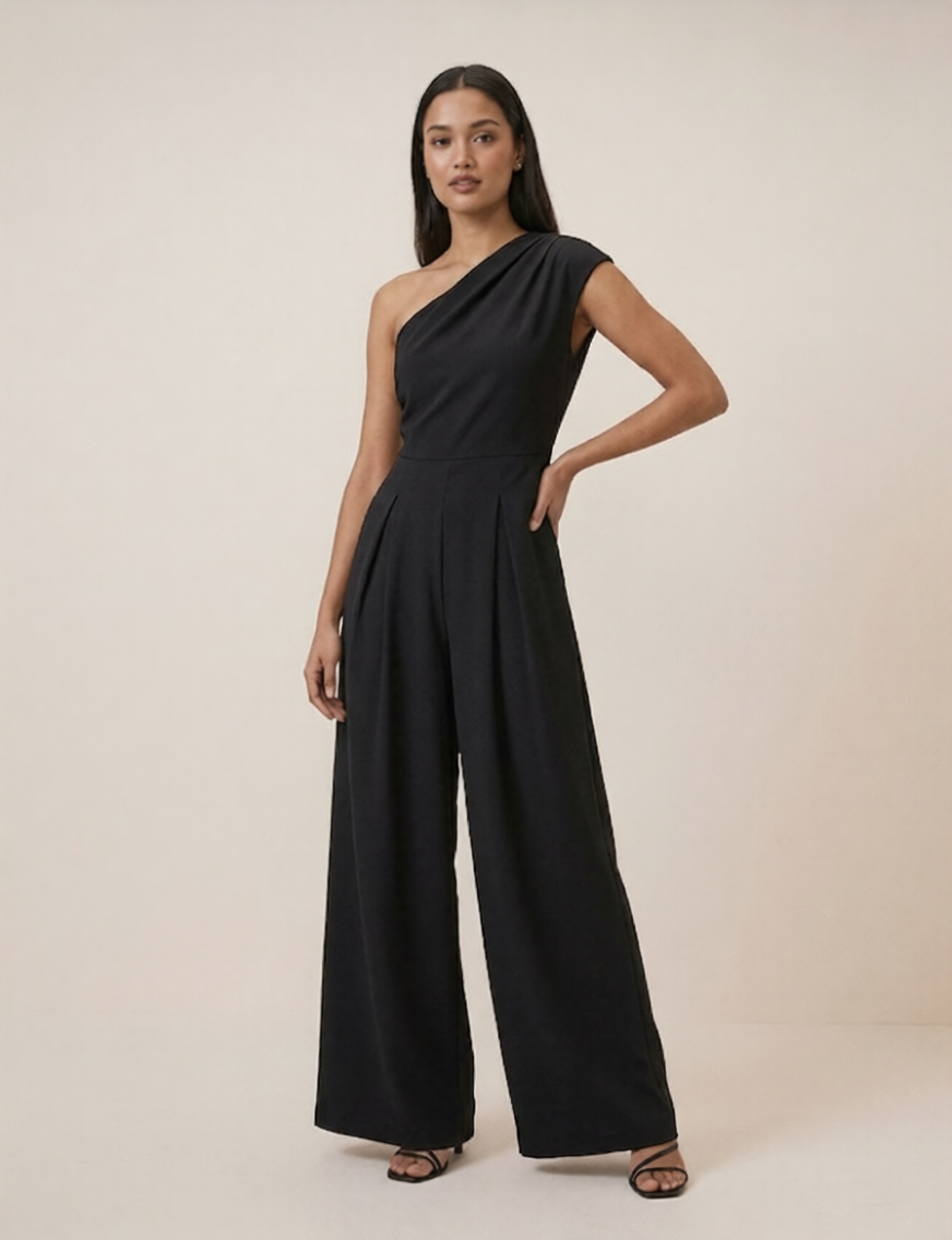 Dames One Shoulder Jumpsuit Elegante Stijl