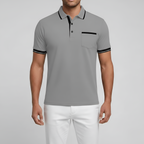 Heren Slim Fit Polo met Borstzak Montarello
