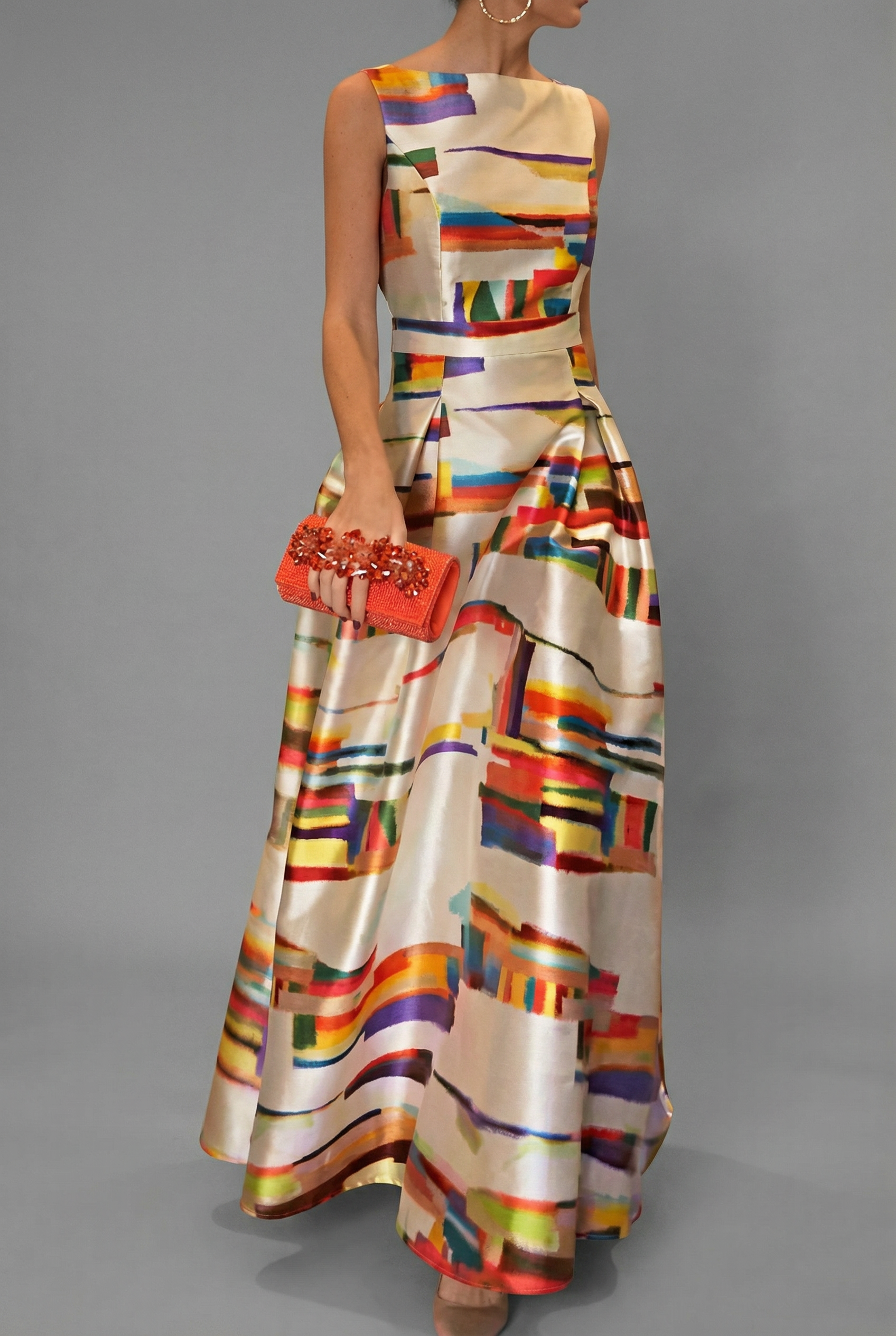 Women's Satin Sleeveless Maxi Dress