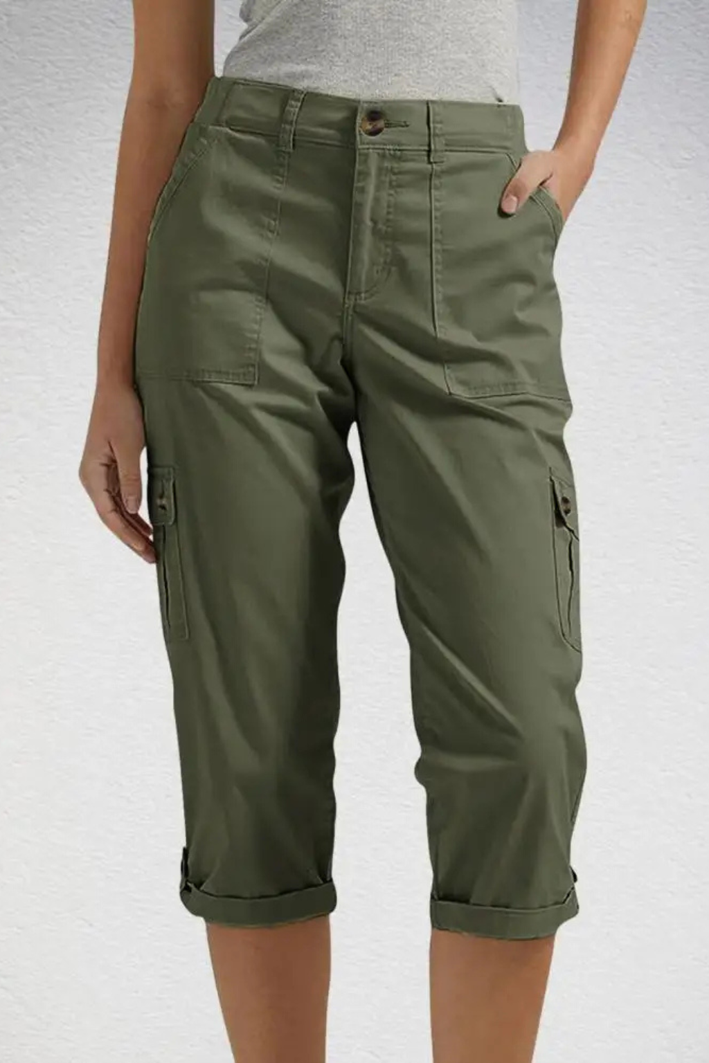 Dames Cargo Capri Broek met Oprolbare Zoom